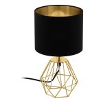 Eglo Carlton 2 Tafellamp E14 fitting zwart goud