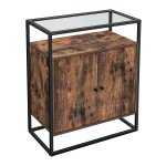 Bijzetkast - - Stijlvol industrieel design - Vintage bruin-zwart