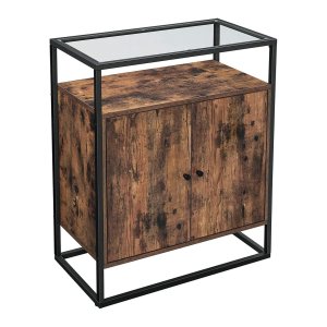 Bijzetkast - - Stijlvol industrieel design - Vintage bruin-zwart