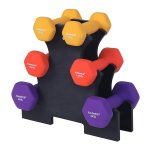 Halterset - Hexagon Dumbbell Set – Neopreen Coating - Roze