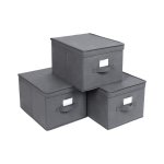 Opbergdoos - Stoffen opvouwbaar - Set van 3 - Grijs