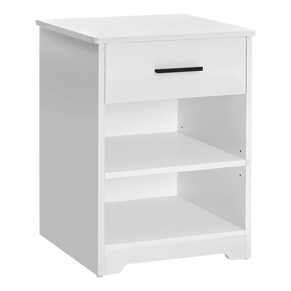 Boxspringnachtkastje - Stijlvol - Met lade - Wit