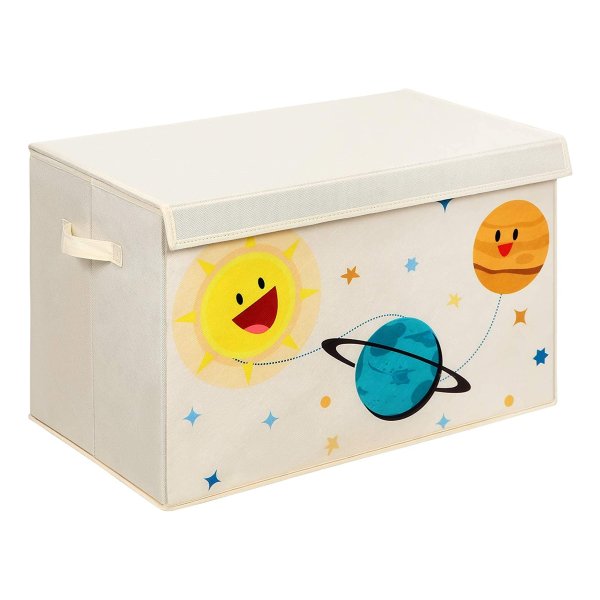 Opbergdoos, Speelgoed Organizer, Vouwdoos, Stoffen Doos Met 2 Handgrepen En Deksel, Opbergdoos Voor Kinderkamer, Speelkamer, Slaapkamer, Garderobe, Beige