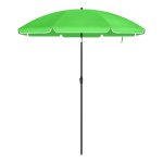 Strandparaplu Diameter 160Cm Tuinparaplu Upf 50+ Uv-Bescherming Opvouwbare Zonbescherming Draagbare Glasvezel Paraplu Ribben Groen