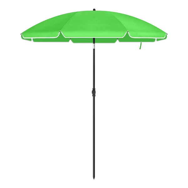 Strandparaplu Diameter 160Cm Tuinparaplu Upf 50+ Uv-Bescherming Opvouwbare Zonbescherming Draagbare Glasvezel Paraplu Ribben Groen