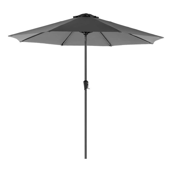 Parasol, Ø 270 Cm, Tuinparasol, Marktparasol, Uv-Bescherming Tot Upf 50+, Terrasparasol, Zonwering, Scharnierend, Met Slinger, Zonder Standaard, Tuin, Balkon, Terras, Grijs