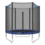 Trampoline Ø 183 Cm, Ronde Tuintrampoline Met Veiligheidsnet, Met Gevoerde Stangen, Veiligheidsafdekking, Veilig, Outdoor