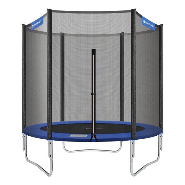 Trampoline Ø 183 Cm, Ronde Tuintrampoline Met Veiligheidsnet, Met Gevoerde Stangen, Veiligheidsafdekking, Veilig, Outdoor