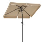 Parasol 200 X 150 Cm, Rechthoekige Balkonscherm, Zonwering Upf 50+, Aan Beide Zijden 30° Knikbaar, Voor Tuin, Terras, Zonder Standaard, Taupe