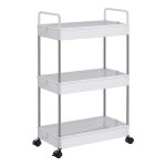Keukentrolley Met 3 Niveaus, Handgrepen, Wieltjes En 42X22,5X68Cm - Rolwagen İn Wit