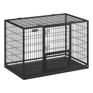 Zware hondenkooi, voor grote en middelgrote honden, dubbele deur, eenvoudige reiniging, hondenpark, XXL, zwart