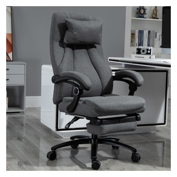 Gamestoel - BUSCHAKKOEL - Verstelbare hoogte - Ergonomisch - Grijs