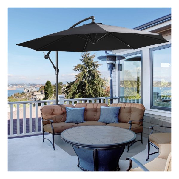 Parachute-kraan – Flash - Ronde handkast – Stalen frame - Zwart