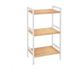 3 -laags bamboe opslagrek voor badkamer, keuken, slaapkamer, 45 x 31,5 x 80 cm, natuurlijke en witte BCB73Y