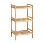 Bambooplank, 3 -laags badkamerplank, boekenkast, 45 x 31,5 x 80 cm, voor woonkamer, slaapkamer, balkon, houten kleur