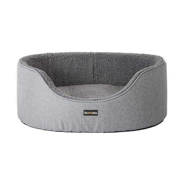 Hondenmand, hondenbed, omkeerbaar kussen, 92 x 72 x 28 cm, grijs