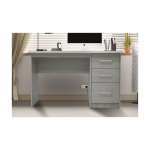 Bureautafel 'Mateo' 3 lades Grijze eik, Structuur , decor Grijze eik