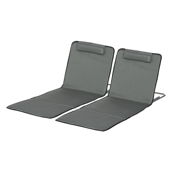 Strandmat – ComfortGarden - Verstelbare rugleuning – Inklapbaar - Donkergrijs