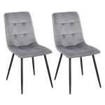 Eetkamerstoelen - Comfortabele zitting - Stijlvol design - Grijs/Zwart