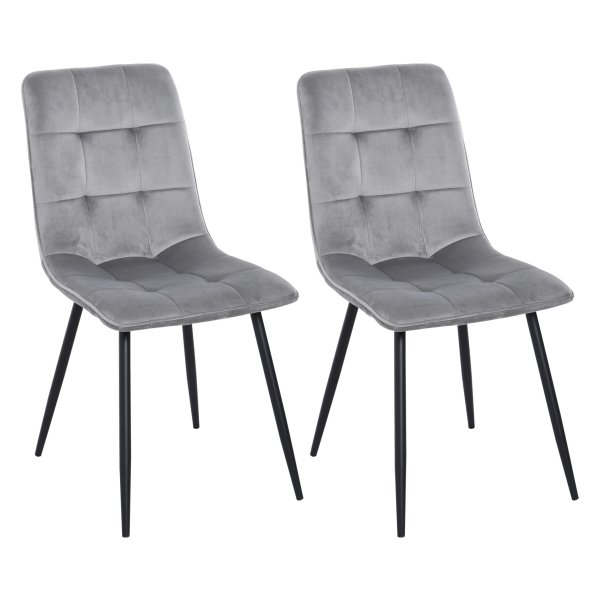 Eetkamerstoelen - Comfortabele zitting - Stijlvol design - Grijs/Zwart