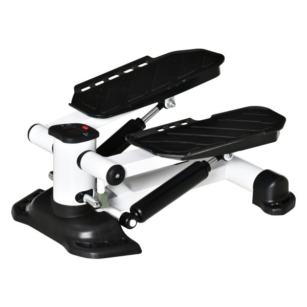 Stappenteller - Compacte Stepper - LCD-scherm - Grote Pedalen - Wit/Zwart