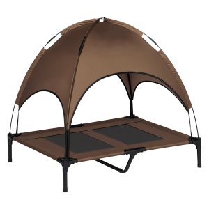 Hondenlounge - LuxePaws - Verhoogd – Ademend - Koffiekleur