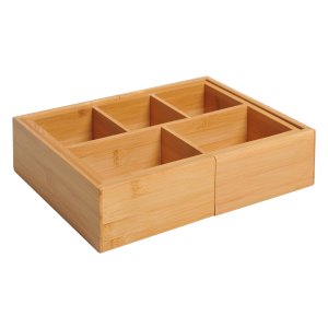 Bamboe – OrganizerXL - Uitbreidbaar – Natuurlijk - Bruin