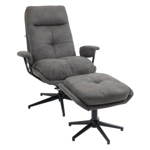 Relaxfauteuil - Luxor - Ligfunctie - Draaifunctie - Donkergrijs