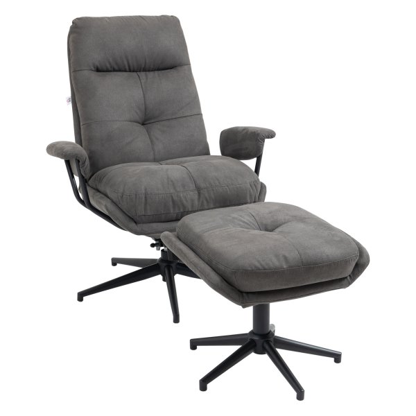 Relaxfauteuil - Luxor - Ligfunctie - Draaifunctie - Donkergrijs