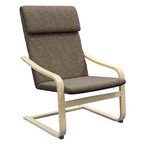 Fauteuil - Comfortabele schommelstoel - Linnen uitstraling - Bruin