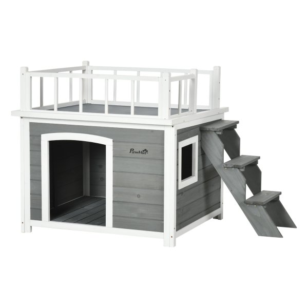 Hondenhuis - Balkon - Stappen - Lichtgrijs