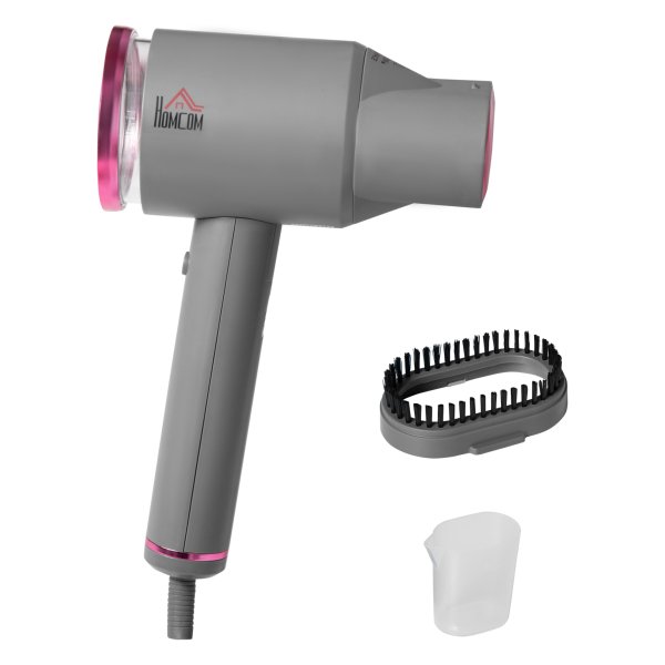 Stoomstrijkijzer met Stoomborstel - Opvouwbaar - 1520W - Grijs & Roze