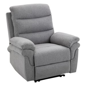 Relaxstoel - LuxaHome - Verstelbare ligstand - Comfortabel - Lichtgrijs