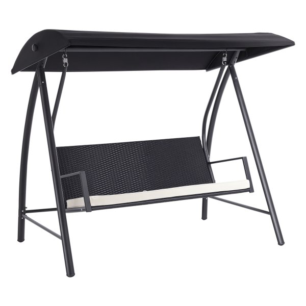 Tuinschommel - Hollywood Swing - Poly rattan - Zwart