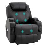 Massagestoel - LuxRelax - Relaxfunctie - Synthetisch leer - Zwart