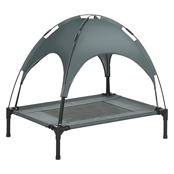 Hondenbed - Luxe Hondenlounge - Verhoogd en overdekt - Grijs