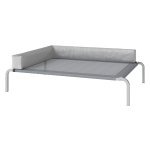 Hondenbed - Verhoogd - L-vormig kussen - Lichtgrijs