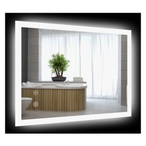 Badkamerspiegel - LuxHome - LED-verlichting - Touch schakelaar - Zwart