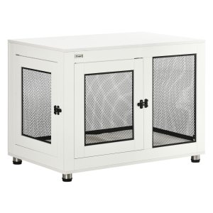 Hondenkennel - LuxePups - Tafelblad - Kussen - Wit/Zwart