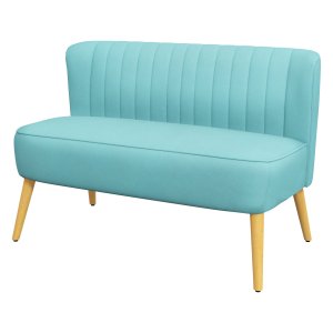 Bankje - Linnenlook - Houten poten - Groen