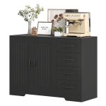 Dressoirkast - Moderne stijl - 4 laden - Zwart