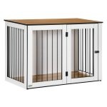 Hondenkennel - LuxePaws - Spaanplaat - Walnoot+Wit