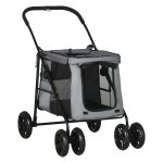 Hondenbuggy - ComfortRide - Inklapbaar - Kattenbuggy - Grijs/Zwart