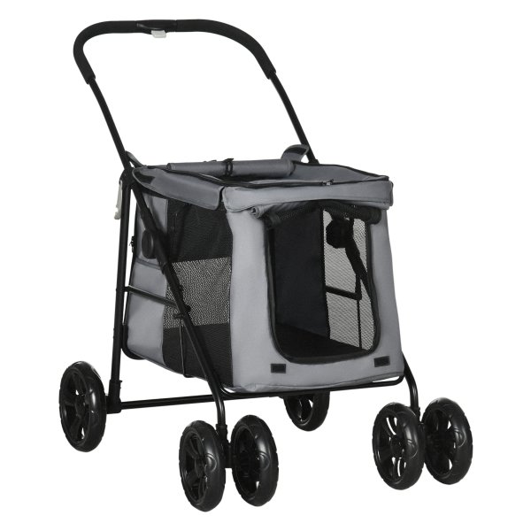 Hondenbuggy - ComfortRide - Inklapbaar - Kattenbuggy - Grijs/Zwart