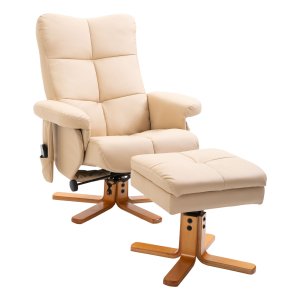 Relaxstoel - ComfortMeubels - Verstelbare rugleuning - Crème wit
