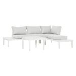 Tuinmeubels - Crème Wit - Aluminium - L-vorm