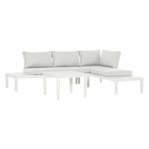 Tuinmeubels - Crème Wit - Aluminium - L-vorm