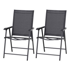 Campingstoel - Zaza Home - Met armleuning - Opvouwbaar - Zwart