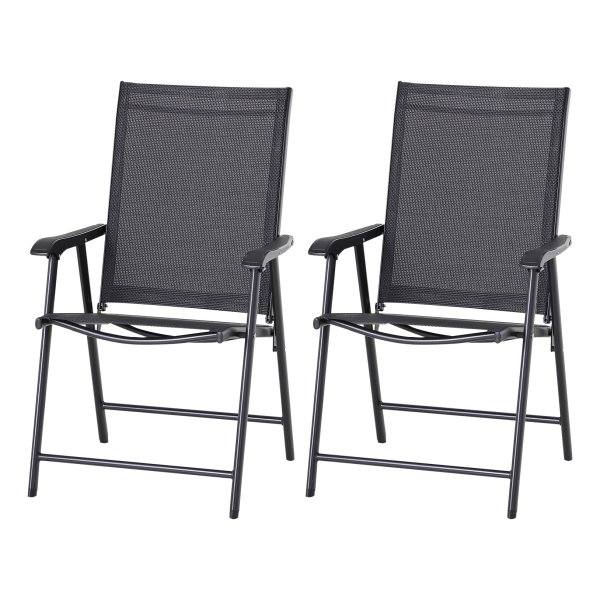Campingstoel - Zaza Home - Met armleuning - Opvouwbaar - Zwart