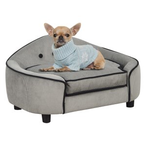 Hondenmatras - Dogofa - Natuurlijk hout - Pluche - Grijs